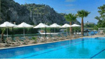 Pool area at the Dalyan Tezcan Hotel